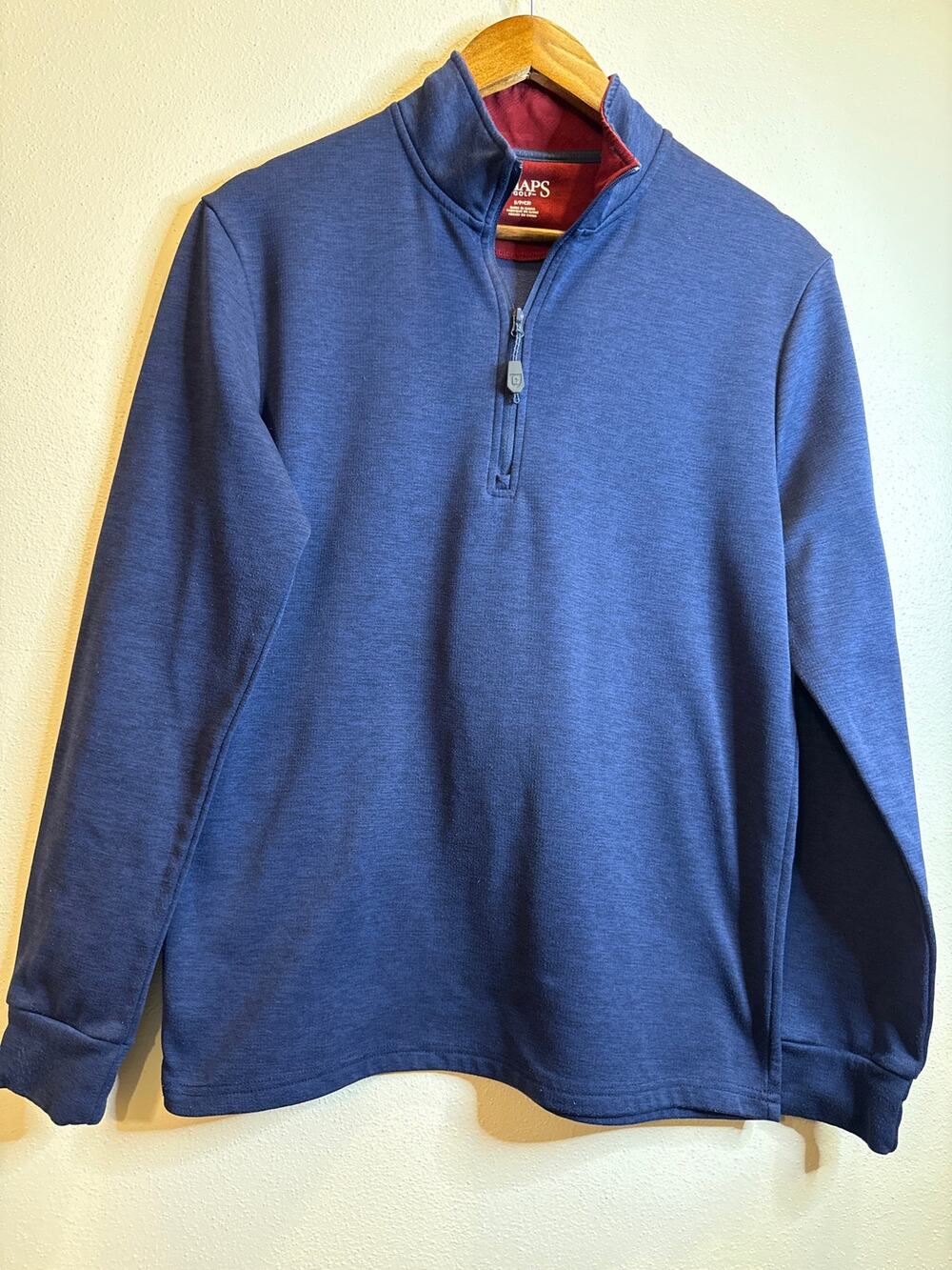 Chaps Golf Men’s Small Blue Quarter-Zip Pullover Long Sleeve Performance Shirt